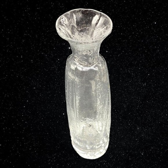 SEA GLASBRUK Clear Tall Glass Bag Art Glass Bud Vase 8.5”T 2”W - Picture 3 of 9